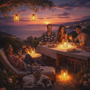 Farol Colgante de Ratán Natural Premium con Asa de Cuerda, Portavelas de Mimbre para Decoración de Jardín Interior y Exterior a Bajo Precio - Product Image 5