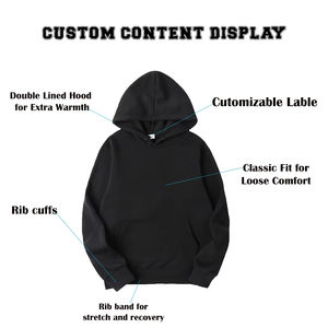 Sweat à capuche noir pour homme Elite |   Pull en molleton épais personnalisé |   Sweat-shirt à capuche Blank Streetwear |   Vêtements de sport haut de gamme - Product Image 6