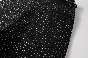 Shorts en jean pour hommes et jeunes garçons, coupe skinny, respirants, avec strass, style cinq poches - Product Image 6