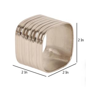 Anneaux de serviette carrés modernes en acier inoxydable, largeur 4,5 cm, accessoire de décoration de table de mariage durable - Product Image 2