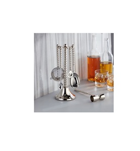 Ensemble d'outils professionnels en métal pour la préparation de cocktails : Shaker, Jigger, Strainer, Muddler, Cuillère, Ouvre-bouteille, Accessoires de barman pour le mélange de boissons - Product Image 1
