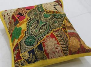 Boho <b>Throw</b> Piillow Patchwork Cushion <b>Cover</b> | Made of Vintage Indian Home Textiles Home Decor - Product Image 4