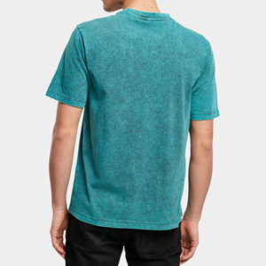 Camiseta Casual de Algodón 100% con Lavado Ácido, Corte Ajustado para Hombre, Alta Calidad, Precio Bajo, Logotipo Frontal Personalizado, Color Sólido - Product Image 2