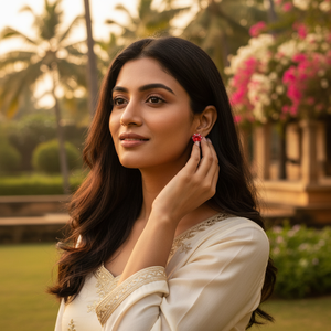 Nouvelle Arrivée 2026 Boucles d'Oreilles Clous en Rubis Rouge Faites à la Main par un Designer, en Argent Sterling 925, pour Femmes et Filles, Bijoux à Porter - Product Image 5