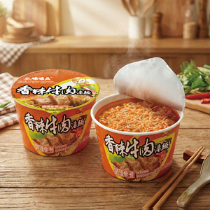 WEI WEI A Soupe de nouilles artificielles au goût de bœuf chaud (en bol) Nouilles Wai Wai - Product Image 1