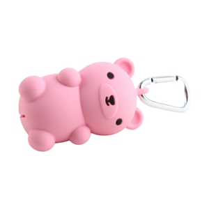 Porta Bolsas de Popó para Mascotas de Silicona en Forma de Oso Rosa con Mosquetón para Acampar al Aire Libre - Product Image 5