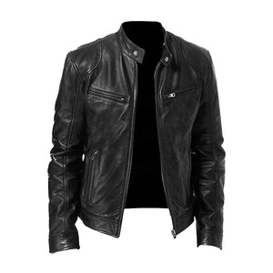 Premium <b>Men</b> <b>Leather</b> <b>Jacket</b> Fashion Casual Outerwear Genuine <b>Leather</b> Durable Windproof And Comfortable Design - Product Image 1