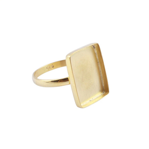 Anillos de Bisel Rectangulares de Plata de Ley 925 con Baño de Oro Rosa, Joyería Fina de Alta Calidad - Product Image 3
