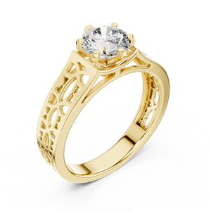 Anillo de Diamante Moissanita de Corte Redondo en Plata de Ley 925 al por Mayor, Fabricante de Joyería, Personalización OEM - Product Image 4