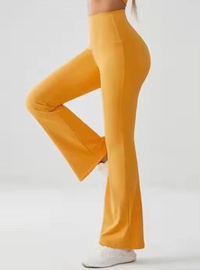 กางเกงโยคะขายส่งแบบติดแบรนด์ส่วนตัว ทรงขาบาน ยืดหยุ่นสูง กางเกงเลกกิ้งทรงบูทคัท กางเกงออกกำลังกายขายาว - Product Image 4