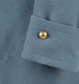 Light Blue <b>Woolen</b> Men's Overcoat Double Breasted Stand Collar Long Coat Historical Uniform Outerwear - Product Image 6