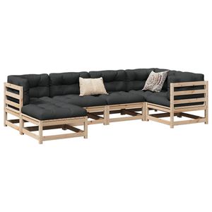 Conjunto de Sofás Grandes para Jardín de Madera de Pino Natural (Sin Tratar) para Uso en Exteriores - Product Image 1