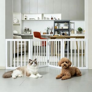 Barriera Moderna Autoportante per Animali Domestici, Cancello in Ferro da 80,3 Pollici per Interni, Impermeabile, con Motivo Animale, per Soggiorno e Ufficio - Product Image 5
