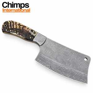 Couteau de boucher en acier Damas de haute qualité, forgé à la main, pour viande et légumes, couteau de cuisine à lame pleine, couteau de chef avec manche en corne de bélier - Product Image 5