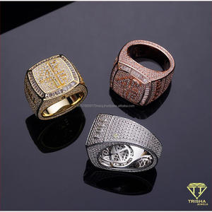 Anillo de Plata de Ley 925 con Diamante Cultivado en Laboratorio, Diseño Cuadrado, Aspecto de Piedra Brillante de Lujo, para Compradores Mayoristas - Product Image 6