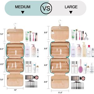 Bolsa de Aseo Colgante de Viaje para Mujer, Bolsa de Maquillaje Grande con 8 Fundas de Silicona a Prueba de Fugas, Estuche Cosmético Impermeable para Moto Acuática - Product Image 6