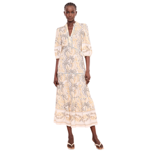 Vestido largo maxi con estampado floral para mujer, estilo línea A, atuendo de verano - Product Image 2