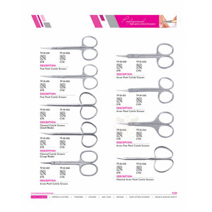 Ciseaux à cuticules en acier inoxydable de haute qualité, manche rose, lame incurvée et tranchante, soin de beauté, pour gauchers, étui en cuir - Product Image 1