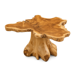 Table basse ARTERRA de luxe moderne en racine de teck de forme irrégulière, table d'appoint en bois de récupération organique pour salon et hall d'hôtel - Product Image 1