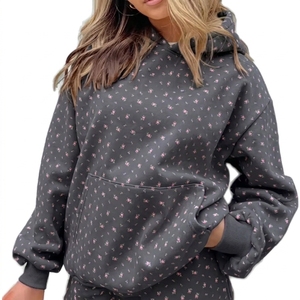 Sudadera con Capucha de Felpa Francesa de 400 g/m² para Mujer, Corte Holgado, Bordada, Estilo Y2K, Ropa Urbana de Invierno, Venta al Por Mayor - Product Image 4