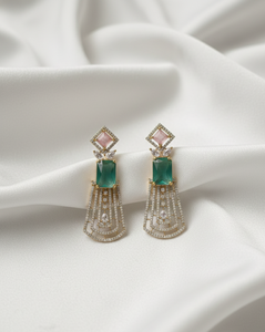 Elegant Geometric Pattern American Diamond <b>Earrings</b> Traditional Ethnic & Party Wear <b>Earrings</b> For Womens AD <b>Earrings</b> Manufacturer - Product Image 6
