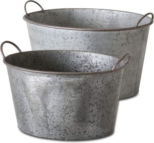 Maceta de Hierro Galvanizado al por Mayor con Asas, Forma Personalizada para Hogar, Jardín Exterior, Maceta Decorativa para Flores - Product Image 5