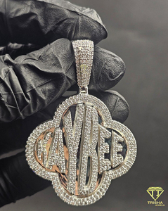 Wholesale Custom <b>Letter</b> Logo Pendant VVS Lab Grown Diamond in 925 Sterling Silver Hip Hop Luxury Personalized Statement - Product Image 3
