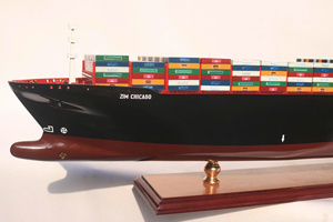 ZIM CHICAGO Container Ship Model Wooden Handcrafted Decorative Display Piece Classic Style - Product Image 3