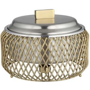 Stainless Steel Casserole Container with Lid and Handle Modern Design Durable <b>Microwave</b> Safe 33cm Diameter Kitchen Storage - Product Image 5