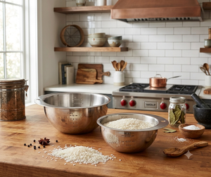 Ensemble de bols à mesurer en acier inoxydable de qualité alimentaire écologique en stock, ustensiles de cuisine en métal pour le riz avec marquages de conversion - Product Image 3
