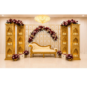 Telones de Fondo Mágicos para Bodas con Pilar Jharokha, Gran Fondo Jali, Decoración para Escenario de Recepción, Accesorios para Escenario de Boda India - Product Image 1