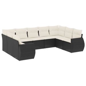 Conjunto de Sofás de Jardín en Negro y Blanco Crema - Product Image 2
