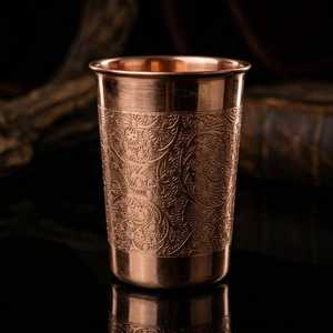 Hand Crafted Pure <b>Copper</b> Water <b>Cup</b>, Etched Luxury <b>Copper</b> Mug, Personalized Pure <b>Copper</b> Tumblers 8oz | Handmade Gift Cop - Product Image 1