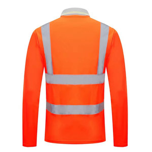 Polo de travail haute visibilité réfléchissant pour hommes, séchage rapide, uniforme haute visibilité, manches longues - Product Image 5