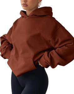 Sudadera con Capucha de Punto para Mujer, Corte Cómodo, Forro Polar Suave, Textura Lisa, Estilo Urbano, 360g, Ecológica, para Uso Diario al Aire Libre - Product Image 4