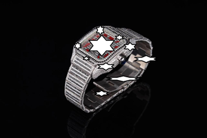 Nouvelle conception, montre mécanique de luxe faite à la main en acier inoxydable, boîtier carré, verre saphir, analogique, bouton poussoir, fermoir caché, diamant - Product Image 3