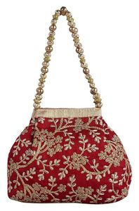 GUIDE EMBROIDERED BEADED DRAWSTRING Potli Bag Evening Party Handbag Bridal <b>Wedding</b> Purse Jewelry Cosmetics Packaging - Product Image 5