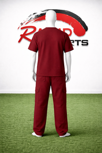 Ensemble de survêtement rouge uni pour homme – T-shirt en coton avec pantalon cargo |   Vêtements de sport pour la gym, la remise en forme et le jogging - Product Image 2