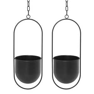 Maceta Colgante de Metal para Interiores y Exteriores, Maceta Decorativa para Pared, Jardín, Balcón, Soporte para Plantas de Hierro con Acabado Galvanizado - Product Image 4