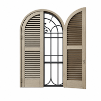 Persianas de Madera Maciza con Diseño Arqueado, Minimalistas, Ecológicas, para Renovación de Casas de Campo, Lujosas, para Baño, Dormitorio, Cocina, Resistentes al Viento