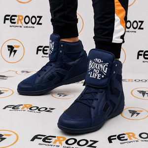 No Boxing No Life Zapatos de boxeo para hombre, zapatillas de entrenamiento de piel sintética transpirable con cordones y caña alta, color granate, equipos de Kickboxing MMA - Product Image 6