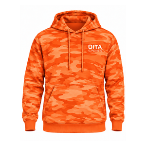 <b>Orange</b> Camo Pullover <b>Hoodie</b> <b>Men</b> Custom Printed Camouflage Sweatshirt Kangaroo Pocket Long Sleeve Casual Athletic Streetwear Top - Product Image 6