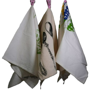 Serviette de cuisine 100% coton biologique, séchage rapide, douce, confortable, facile à nettoyer, imprimé floral, logo, réutilisable, jetable - Product Image 1