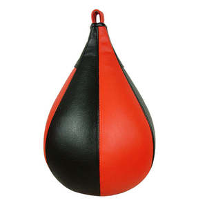 Pelota de Reflejos de Cuero Genuino para Entrenamiento de Boxeo y MMA, Negra/Roja, de Speed Ball - Product Image 1