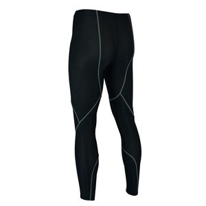 Men's Black Full Length Compression Pants High Waist Seamless Four-Way Stretch Contrast Stitch <b>Yoga</b> <b>Leggings</b> - Product Image 4