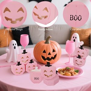 10 Cajas de Regalo de Calabaza Rosa Únicas para Halloween, con Ventana de Cara Sonriente Aterradora, para Dulces, Golosinas, Fiestas de Cumpleaños - Product Image 4