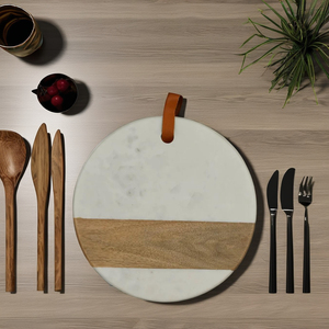 เขียงไม้หินอ่อนสำหรับใช้ในบ้านเครื่องครัวสำหรับเสิร์ฟพิซซ่าขนมขบเคี้ยวเขียงคุณภาพสูงสำหรับร้านอาหาร - Product Image 5