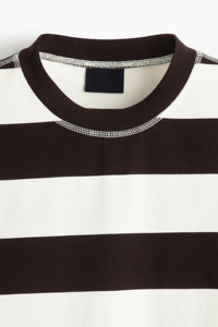 Wholesale Brown <b>White</b> Horizontal Stripe T Shirt Men Heavy Cotton Oversized Crew Neck Custom Logo Streetwear Blank <b>Tee</b> - Product Image 6