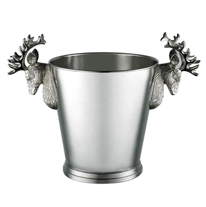 Seau à glace en acier inoxydable avec logo personnalisé – Ensemble d'outils de bar en métal et acrylique pour restaurants, bars, fêtes et cadeaux - Product Image 5