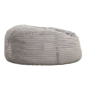 Poltrona Sacco Oversize in Memory Foam Grigio Chiaro, Rivestita in Tessuto, per Soggiorno - Product Image 3